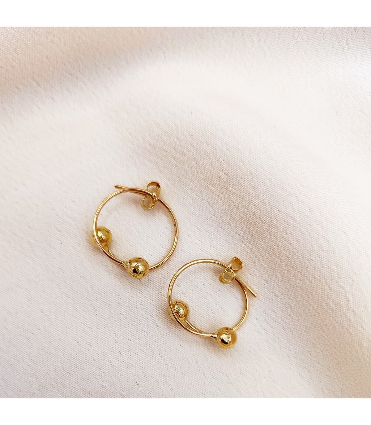 Pendientes Sand Aros Balls Oro 18K