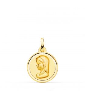 Medalla Virgen niña bisel