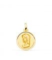 Ciondolo oro 18 kt Madonnina bordo lucido 16 mm