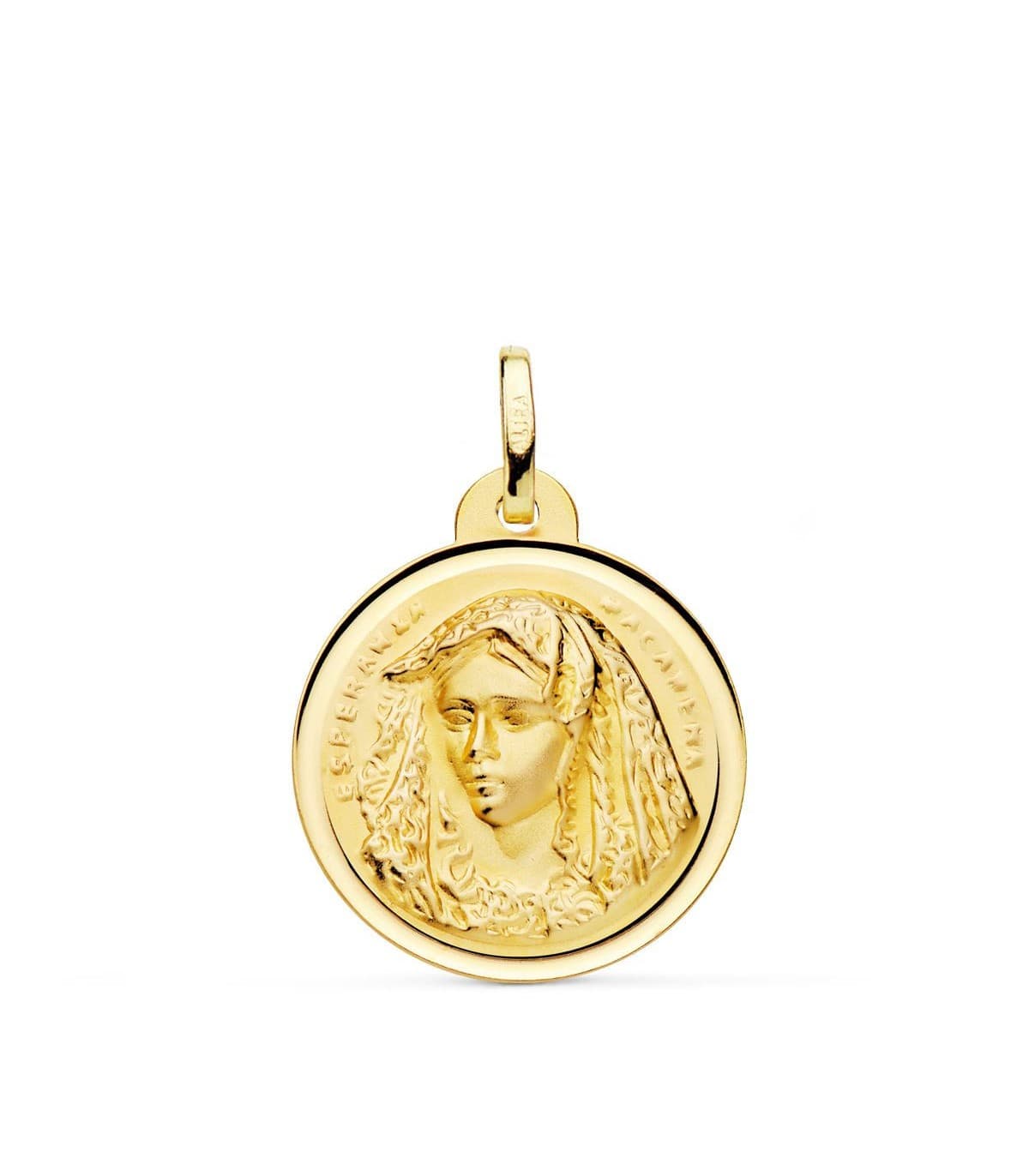 Medalla Virgen Macarena 18 Ktes 20 mm