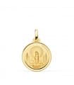 Médaille Vierge du Pilar 18 K 18 mm Biseautée