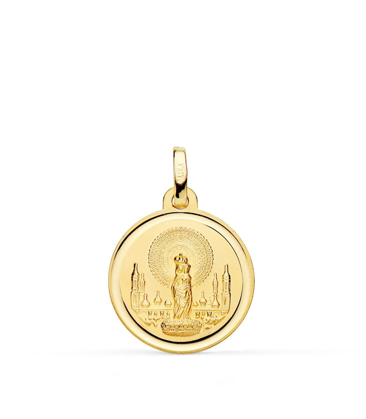 Medalla Virgen del Pilar bisel 18 mm