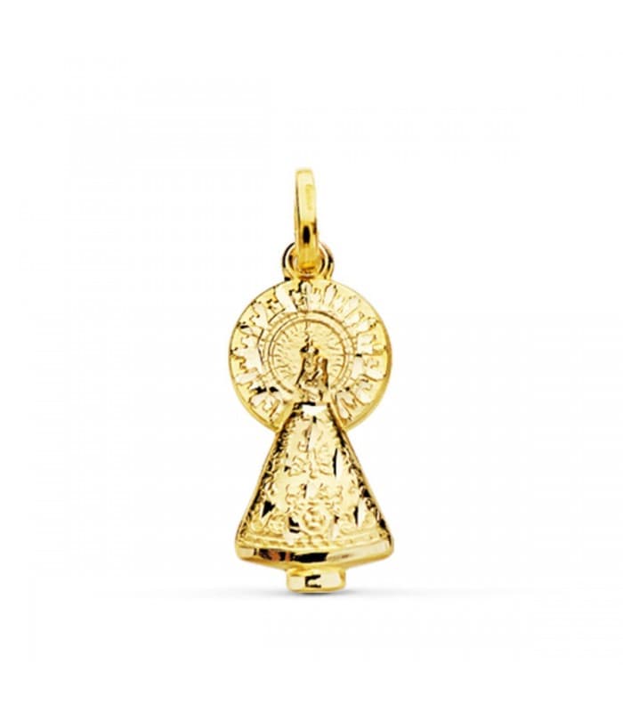 Medalla silueta Virgen del Pilar tallada 25