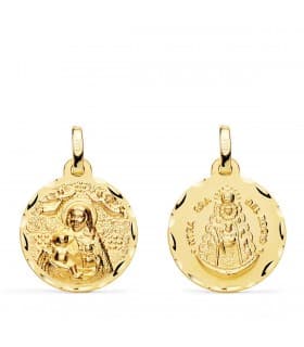 Escapulario V. del Rocío y V. de Cinta Oro 18k 18 mm
