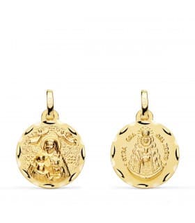 Escapulario V. del Rocío y V. de Cinta Oro 18k 16 mm