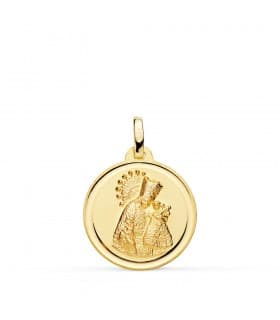 Médaille Notre-Dame des Abandonnées en or 18K 18 mm biseau
