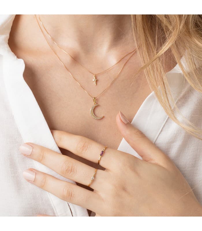 Anhänger Damen Mond 750er Gelbgold 22016-5 - Schmuck online kaufen