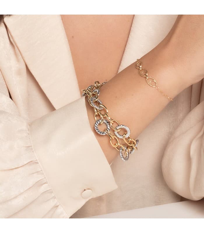 Pulsera Mujer Oro Bicolor 18K Roselina