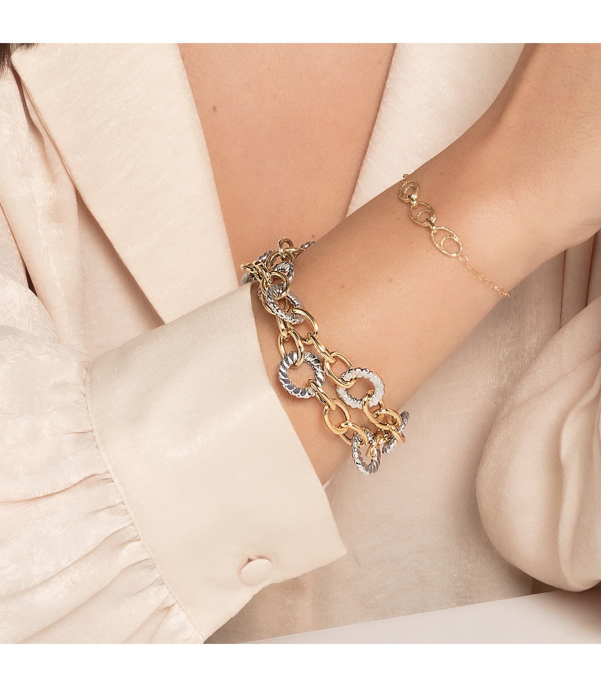 Pulsera Mujer Oro Bicolor 18K Roselina