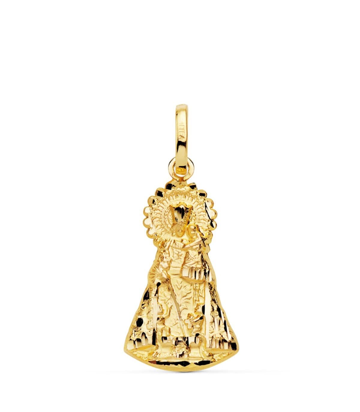 Medalla silueta Virgen Desamparados tallada