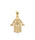 Colgante de la Mano de Fátima con circonitas y diseño calado, oro de 9 kilates, 15 mm - Joyas y amuletos de buena suerte