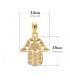 Colgante de la Mano de Fátima con circonitas y diseño calado, oro de 9 kilates, 15 mm - Joyas y colgantes de buena suerte
