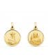 Medalla Virgen de las Angustias y Corazón de Jesús Oro Amarillo 18 K 16 MM