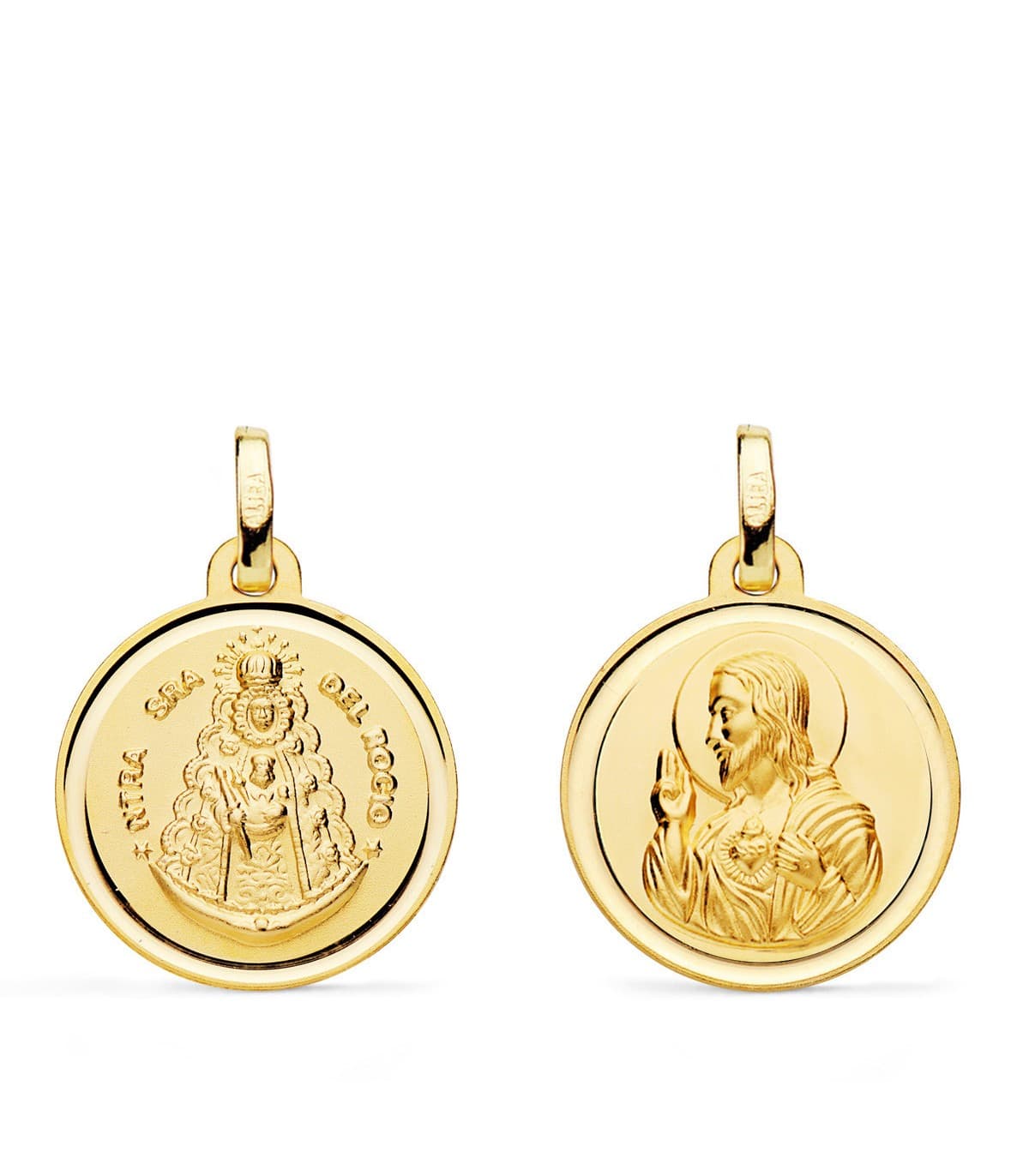 Scapolare di El Rocío e Cuore di Gesù Oro 18kt 18 mm