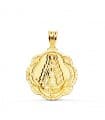 Medalla Virgen Rocío Oro 18K 26mm Pandereta