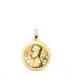 Medalla Virgen de Montserrat Oro 18K 18mm Brillo