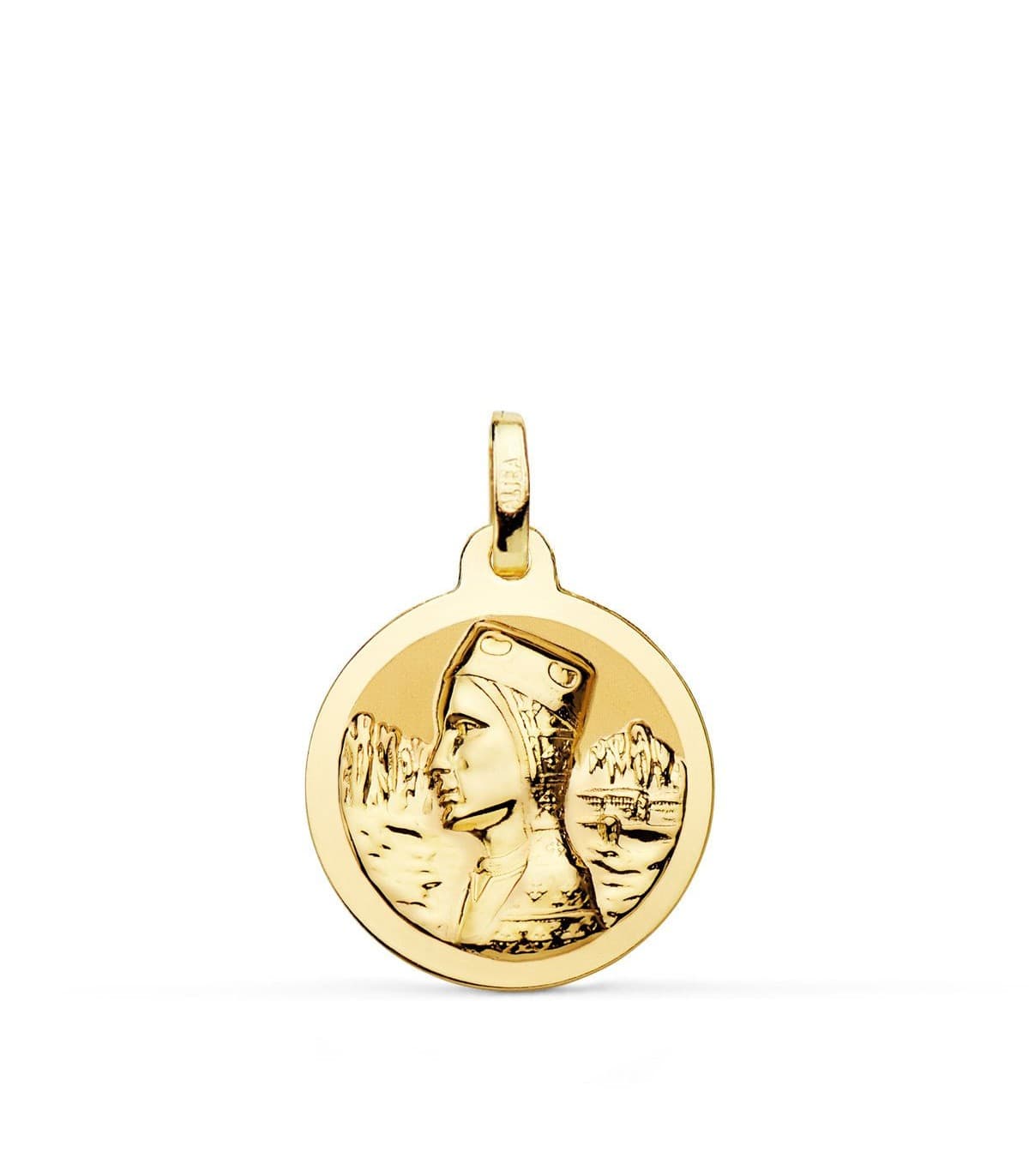 Medalla Virgen de Montserrat Oro 18K 18mm Brillo