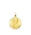 Medalla Oro 18K bisel Virgen Niña 18mm