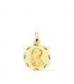 Medalla Oro 18K tallada Virgen Niña 16mm