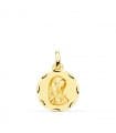 Medalla Virgen Niña Oval Oro Amarillo 18 K 16 MM