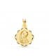 Médaille Vierge Facetté Mate Or Jaune 18 K 16 MM