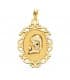 Médaille Vierge Ovale Facetté Or 18 K
