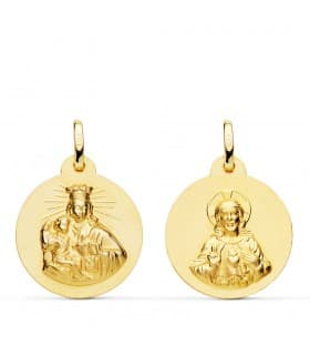 V. Carmen y C. Jesús Oro 18K Escapulario 20mm