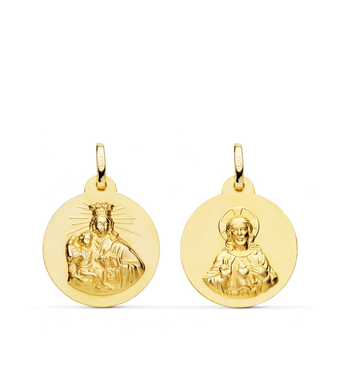V. Carmen y C. Jesús Oro 18K Escapulario 20mm