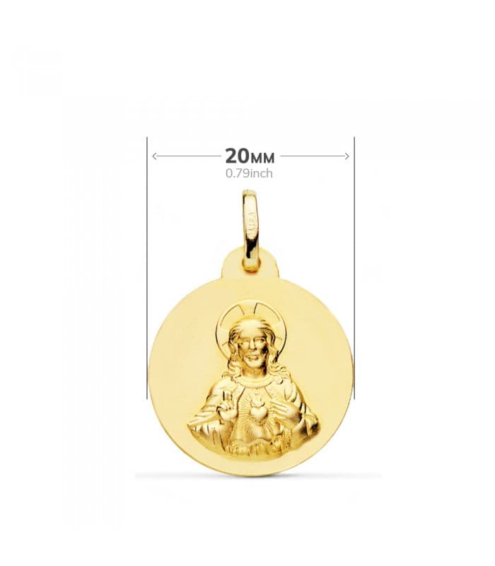 V. Carmen y C. Jesús Oro 18K Escapulario 20mm