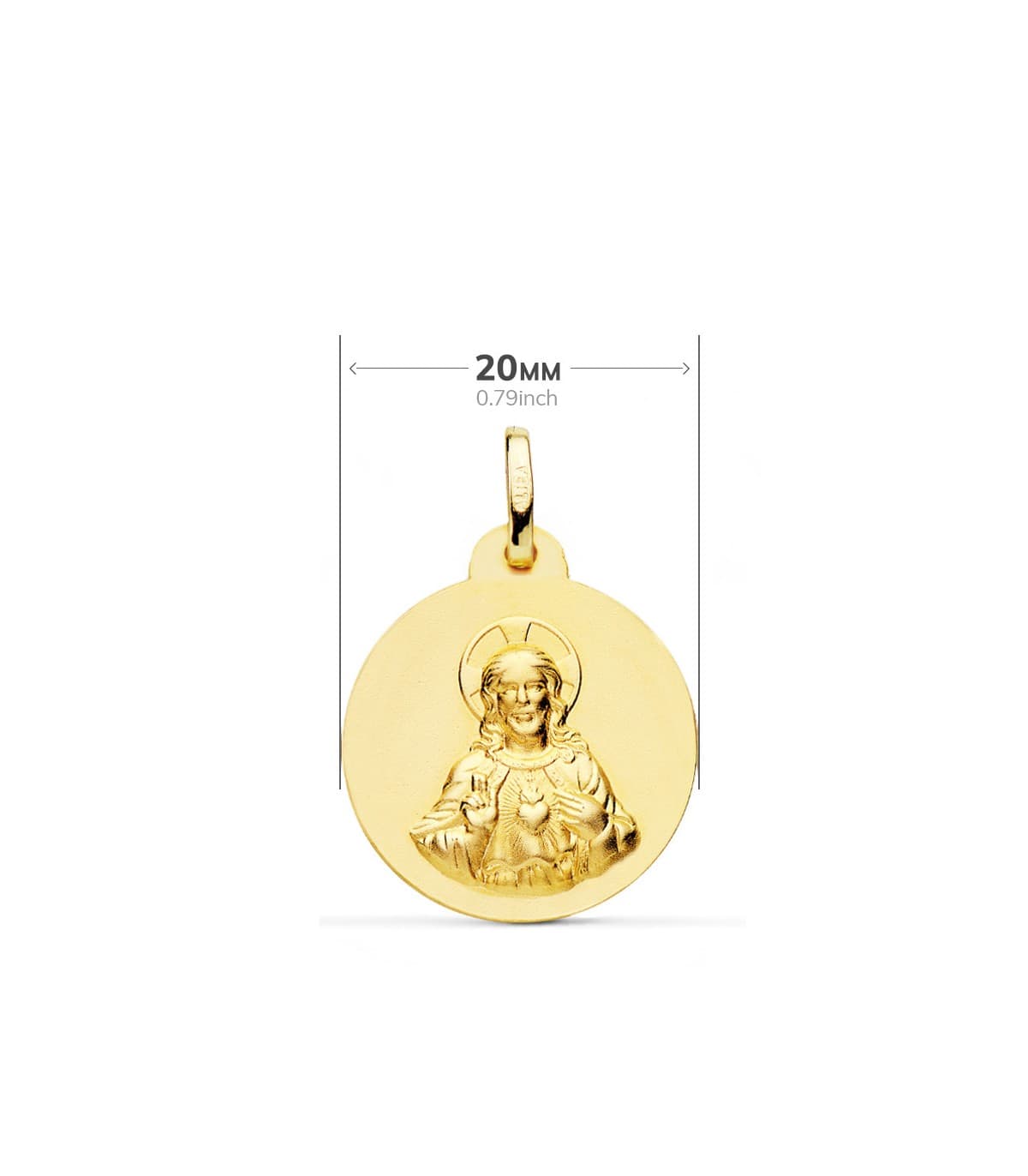 V. Carmen y C. Jesús Oro 18K Escapulario 20mm