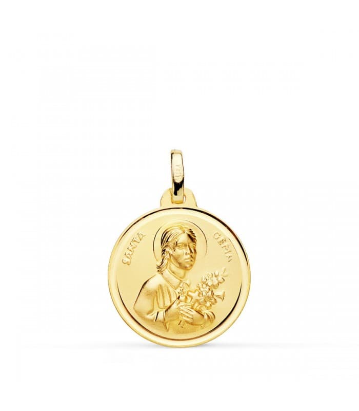 Medaglia Santa Gemma Galgani oro 18kt 18mm, medaglie e gioielli religiose