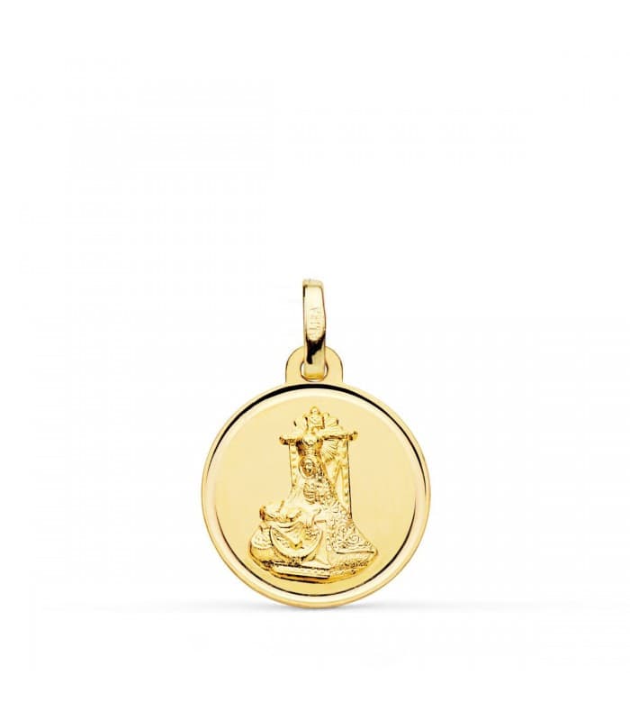 Medalla Virgen de las Angustias Oro 18K 16 mm Bisel