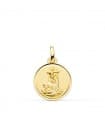 Medalla Virgen de las Angustias Oro 18K 16 mm Bisel