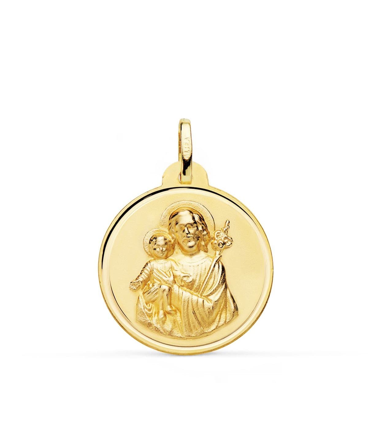 Medalla San José Oro 18K 22mm Bisel