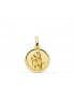 Medaglia San Cristoforo oro 18kt 14 mm, medaglietta antica per battesimo