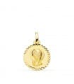 Médaille Vierge strié 18K 16mm