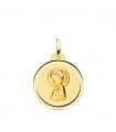 Ciondolo Madonnina aureola 18 kt 20 mm