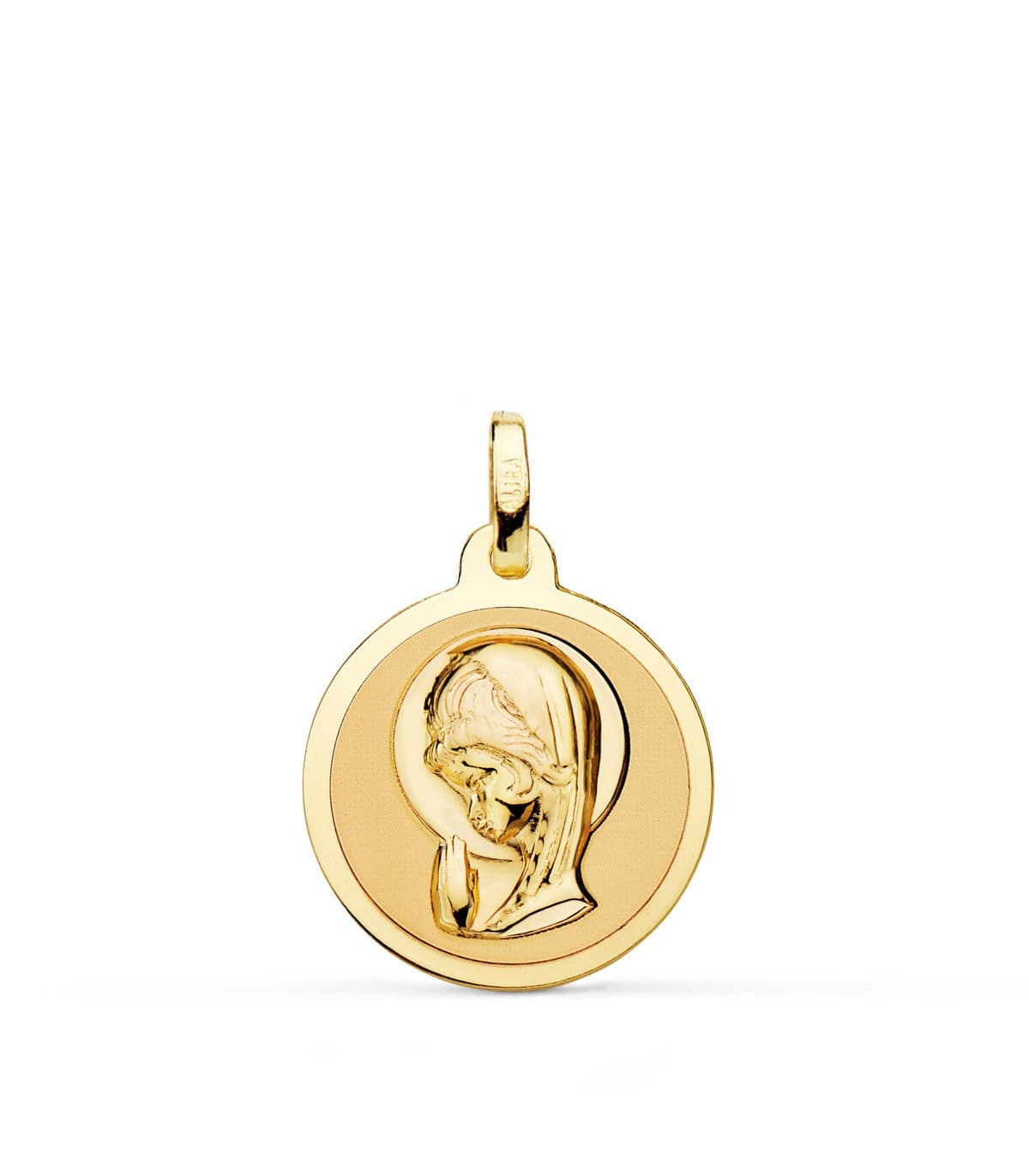 Medalla Virgen niña talla 18Ktes 18mm