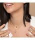 Gargantilla OA chatón collar circonita engastada en bocel con cadena veneciana conjunto joyería mujer