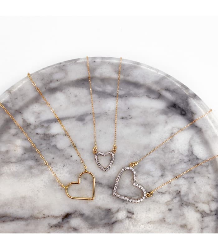 Gargantilla oro bicolor 18k Fall in Love Corazón cironitas San Valentin