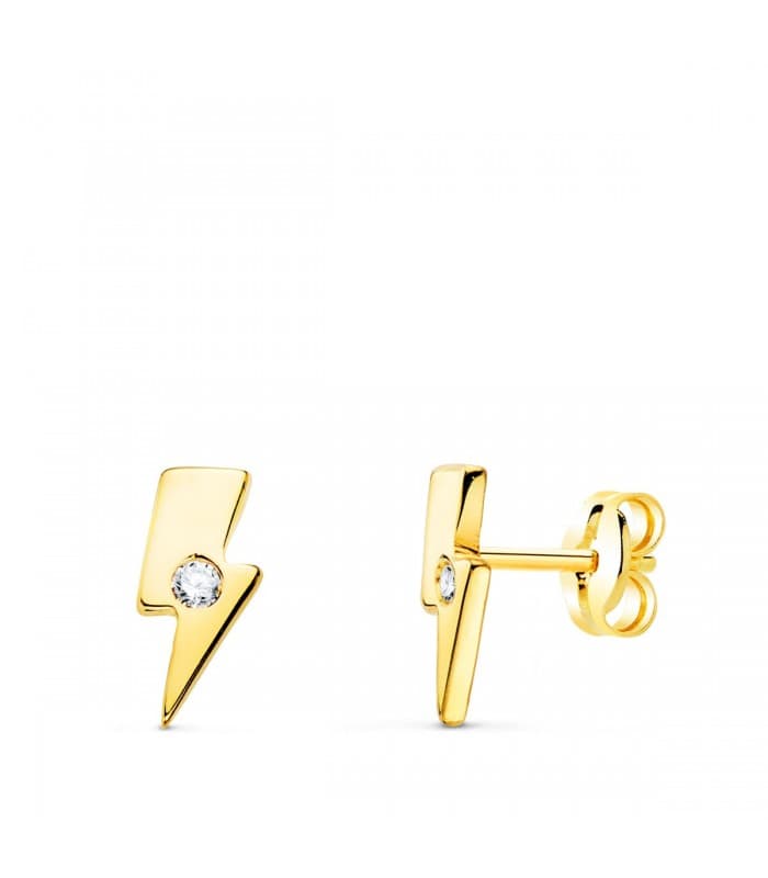 Blitz Ohrstecker kleine aus 18K Gold | Flash Ohrschmuck für Damen und Mädchen
