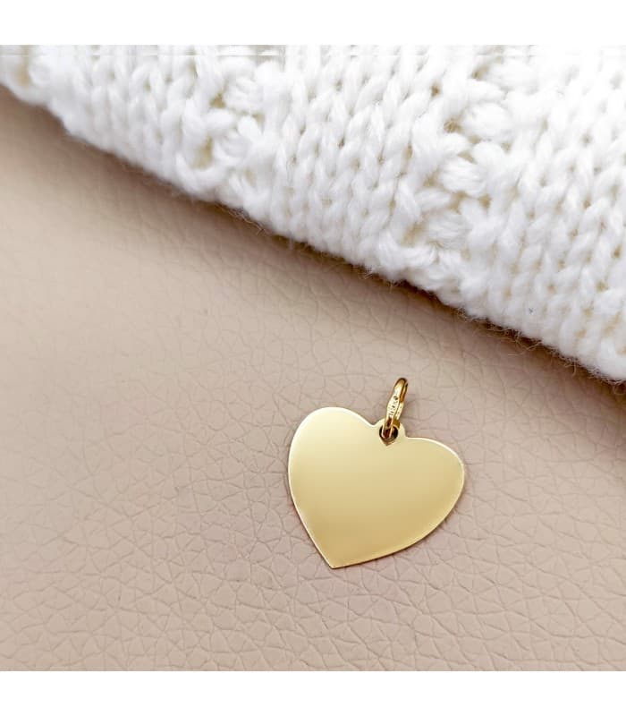 Ciondolo Cuore 18 Kt «Te quiero» (Ti amo) 15 mm