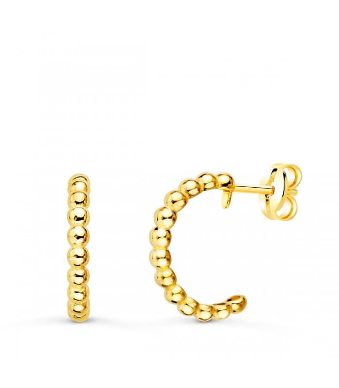 Créoles Billes Or Jaune 18K
