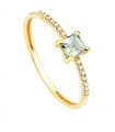 Diamantring mit Topas 750 Gelbgold P30118-OAAM
