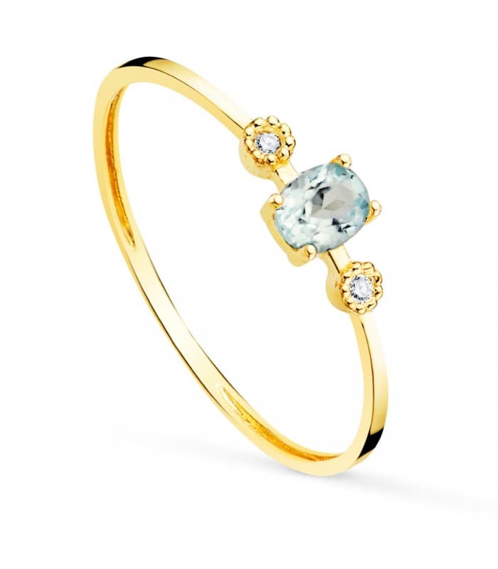 Anello Bacall oro 18kt Topazio e diamanti
