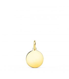 Ciondolo iniziale tondo oro 18kt 10mm - Incisione gratuita de iniziali.