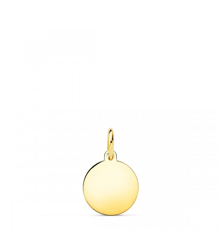 Ciondolo iniziale tondo oro 18kt 10mm - Incisione gratuita de iniziali.