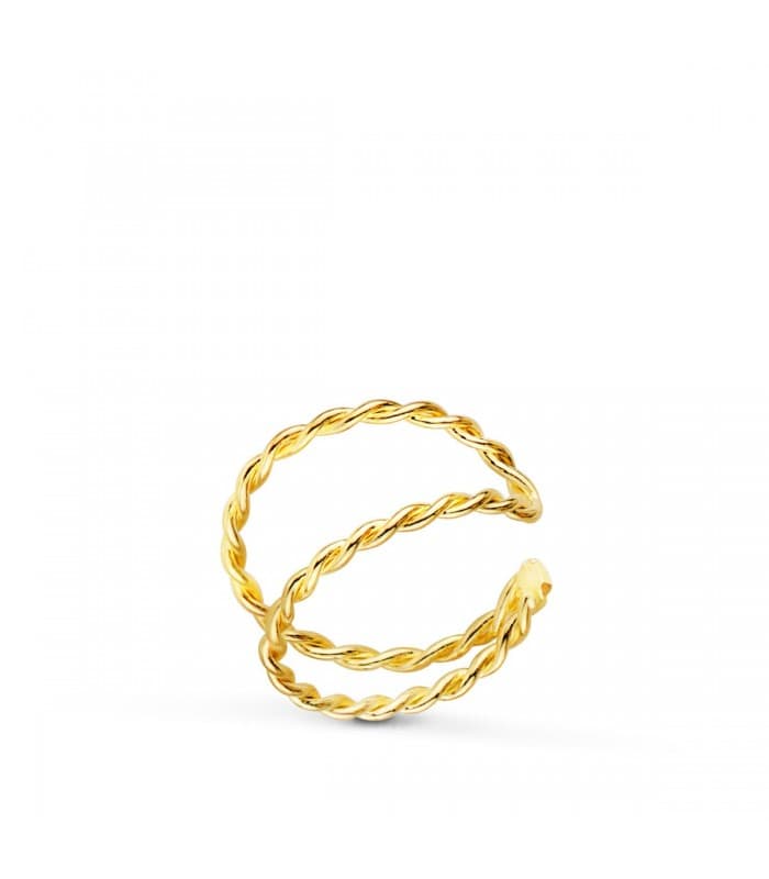 Ear Cuff Oro 18K Sand Twist | pendiente de oreja | pendientes de aro pequeños | piercings de oreja, helix, ajustador