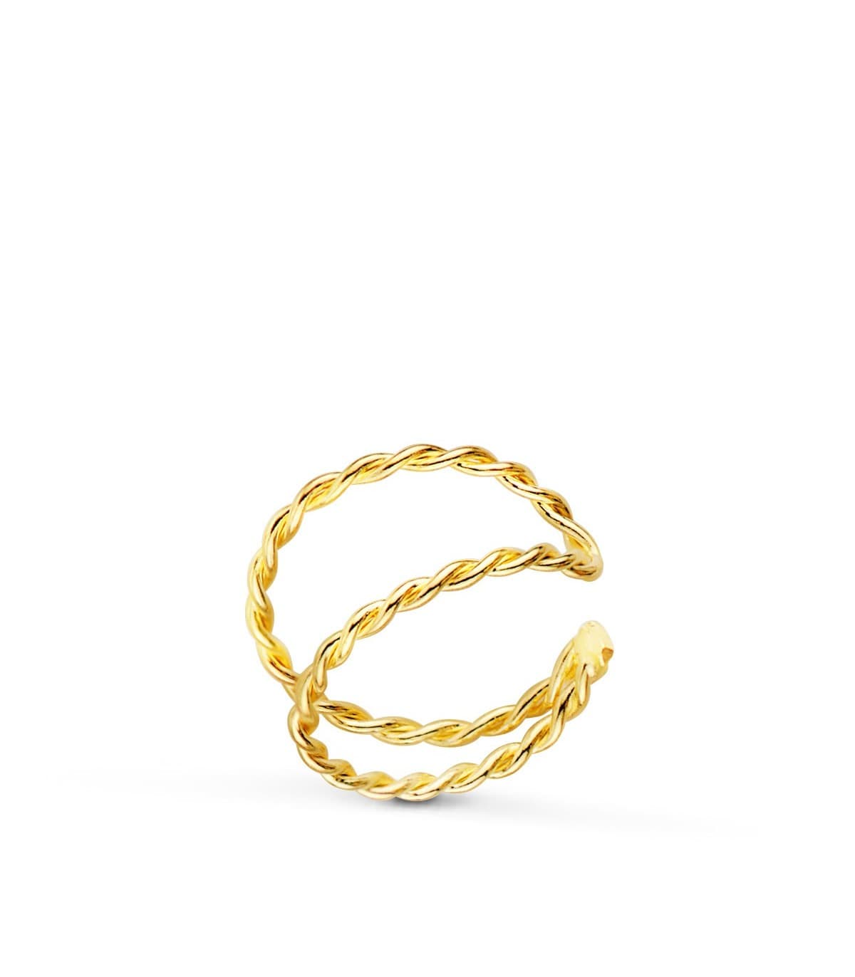 Ear Cuff Oro 18K Sand Twist | pendiente de oreja | pendientes de aro pequeños | piercings de oreja, helix, ajustador