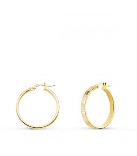 Pendientes Aros Oro 9K 26x3 mm Greca